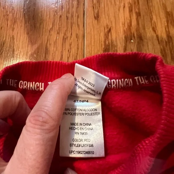 Grinch Kids Matching Set - Red & Heather Gray Holiday Loungewear - Picture 4 of 10